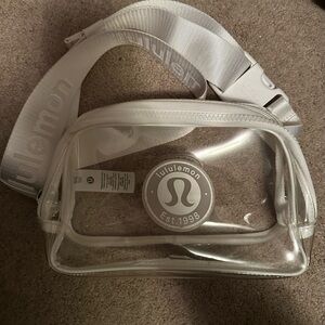 lululemon athletica Clear Crossbody Bag with White Strap